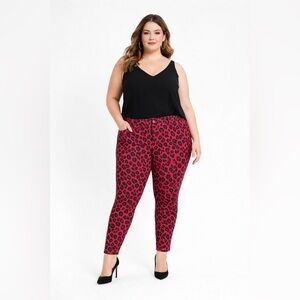 NWT Torrid Plus Size 22 4Red Leopard print Skinny Pants